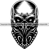 Gangster Thug Criminal Skull ClipArt SVG