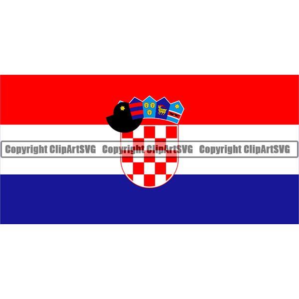 Country Flag Square Croatia ClipArt SVG