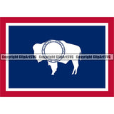 State Flag Square Wyoming ClipArt SVG