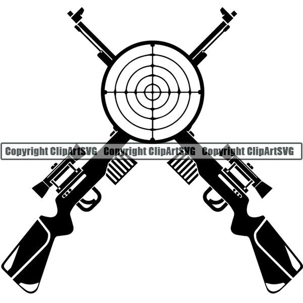 Military Weapon Gun Logo ClipArt SVG