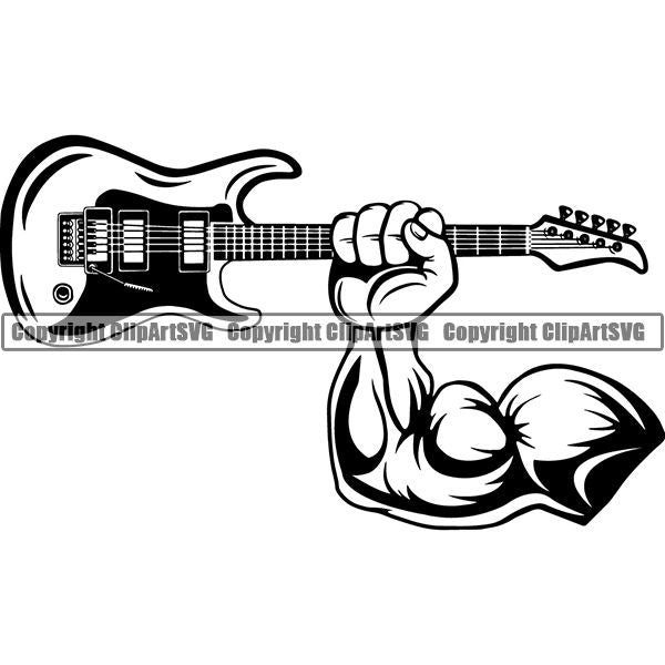 Music Musical Instrument Guitar Electric 6mm4d muscle ClipArt SVG