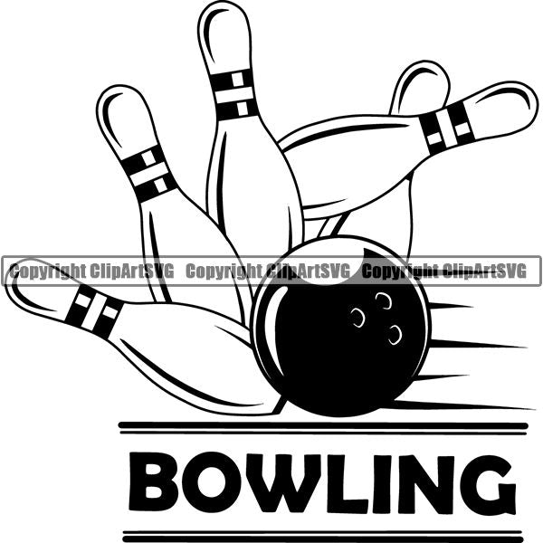 Sports Game Bowling Bowler Bowl Logo ClipArt SVG