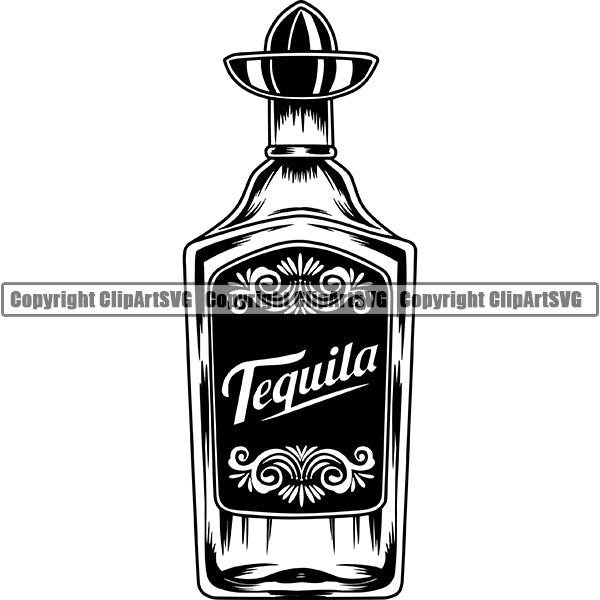 Alcohol Bottle Liquor Drink Drinking ClipArt SVG