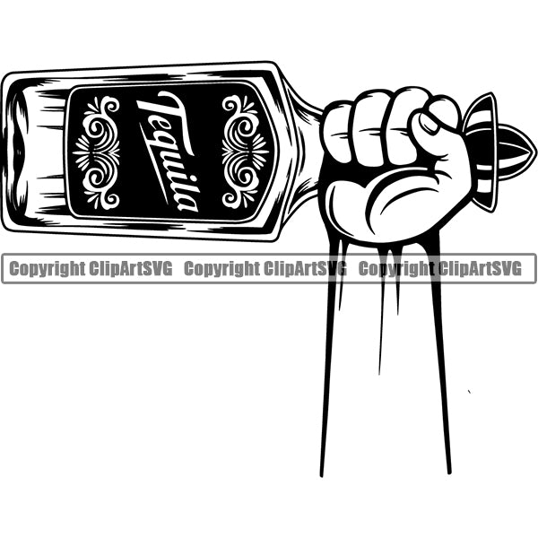 Alcohol Bottle Liquor Drink Drinking ClipArt SVG