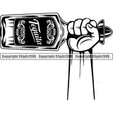 Alcohol Bottle Liquor Drink Drinking ClipArt SVG