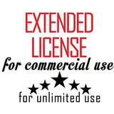 EXTENDED COMMERCIAL LICENSE For One Digital Product Design For One Person For Unlimited Uses!
