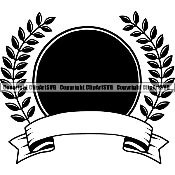 Design Element Laurel Wheat Wreath ClipArt SVG