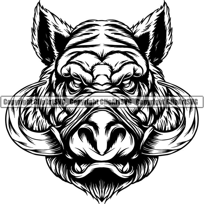Boar Pig Farm Animal ClipArt SVG