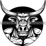 Bull Animal Steer Cattle Farm Ranch Livestock ClipArt SVG