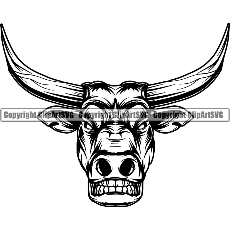 Bull Animal Steer Cattle Farm Ranch Livestock ClipArt SVG