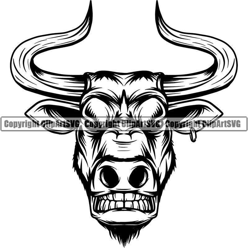 Bull Animal Steer Cattle Farm Ranch Livestock ClipArt SVG