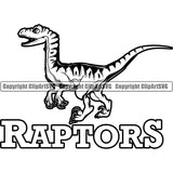 Animal T-Rex Tyrannosaurus Rex Raptor Velociraptor School Text Dinosaur Logo Dino Sports Team Mascot Design Vector Clipart SVG