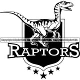 Dinosaur Animal Prehistoric Jurassic Raptor Velociraptor School Raptor Velociraptor School Sports Team Mascot ClipArt SVG