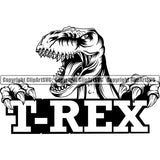 T-Rex Tyrannosaurus Rex Dinosaur Animal Prehistoric Jurassic Raptor Velociraptor School Sports Team Mascot ClipArt SVG