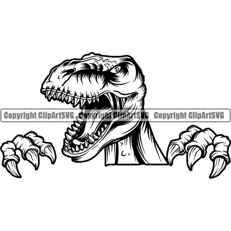 Dinosaur Animal Prehistoric T-Rex Tyrannosaurus Rex School Sports Team Mascot ClipArt SVG
