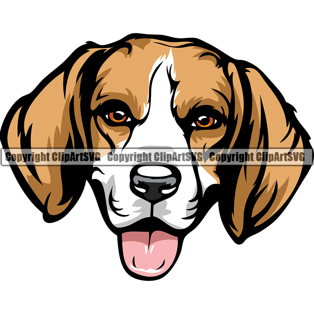 Beagle Dog Breed Head Color ClipArt SVG