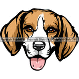 Beagle Dog Breed Head Color ClipArt SVG