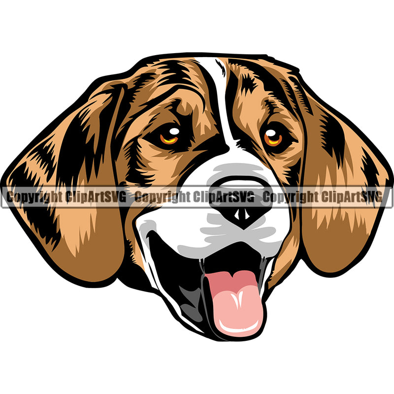 Beagle Dog Breed Head Color ClipArt SVG