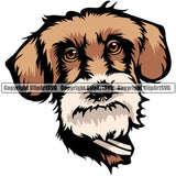 Dachshund Dog Breed Head Face ClipArt SVG