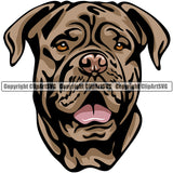 Dog Douge De Bordeaux Breed Head Color ClipArt SVG