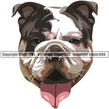 English Bulldog Dog Breed Head Color ClipArt SVG