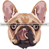 French Bulldog Dog Breed Head Color ClipArt SVG