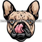 French Bulldog Dog Breed Head Color ClipArt SVG