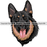 German Shepherd Dog Breed Head Color ClipArt SVG