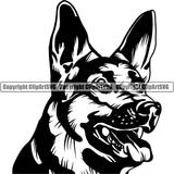 Copy of German Shepherd Dog Breed Head Face ClipArt SVG