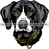German Shorthaired Pointer Dog Breed Head Face ClipArt SVG