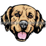 Golden Retriever Dog Breed Head Color ClipArt SVG