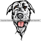 Irish Wolfhound Dog Breed Head Color ClipArt SVG