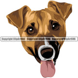 Jack Russell Terrier Dog Breed Head Color ClipArt SVG