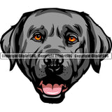 Labrador Retriever Dog Breed Head Face ClipArt SVG