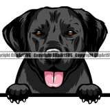 Labrador Retriever Dog Breed Peeking Color ClipArt SVG