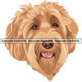 Labradoodle Dog Breed Head Color ClipArt SVG