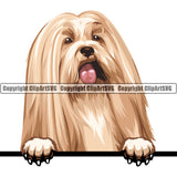 Lhasa Apso Peeking Dog Breed ClipArt SVG