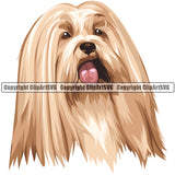 Lhasa Apso Dog Breed Head Face ClipArt SVG