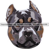 Pit Bull Dog Breed Head Face ClipArt SVG