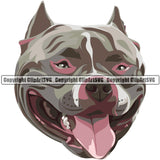 Pit Bull Dog Breed Head Face ClipArt SVG
