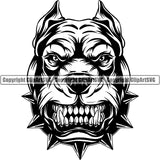 Pit Bull Dog Breed Head Face ClipArt SVG