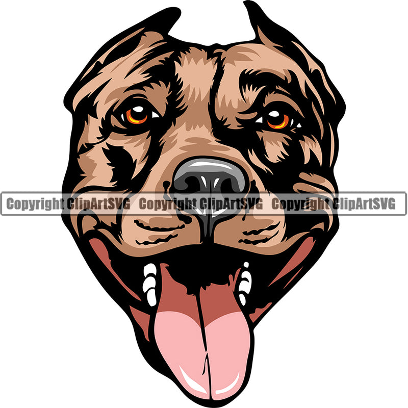Pit Bull Dog Breed Head Face ClipArt SVG