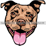 Pit Bull Dog Breed Head Face ClipArt SVG