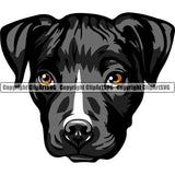 Pit Bull Dog Breed Head Face ClipArt SVG