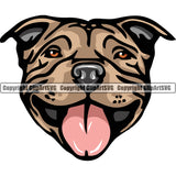 Pit Bull Dog Breed Head Face ClipArt SVG