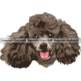 Poodle Dog Breed Head Color ClipArt SVG