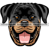 Rottweiler Dog Breed Head Color ClipArt SVG