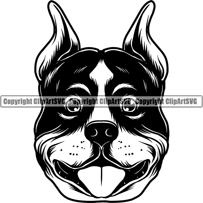 Rottweiler Dog Breed Head Face ClipArt SVG