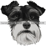 Schnauzer Dog Breed Head Color ClipArt SVG