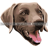 Weimaraner Dog Breed Head Color ClipArt SVG
